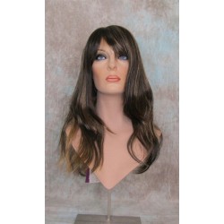 ALICIA | Dark Brown Strawberry Mix Long Wig Layers Skin Part Bangs 