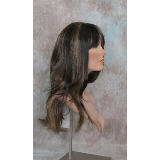 ALICIA | Dark Brown Strawberry Mix Long Wig Layers Skin Part Bangs 