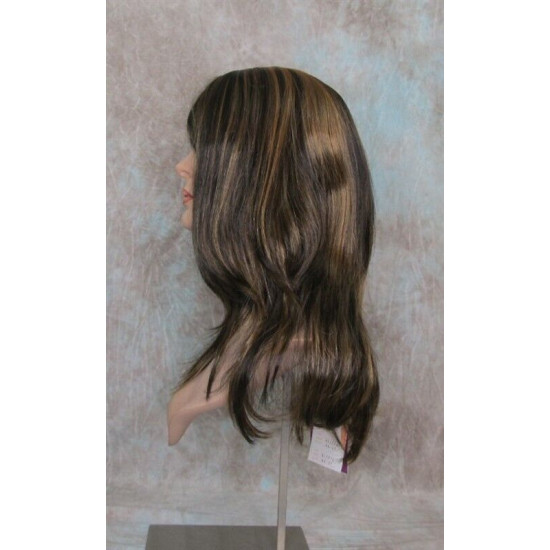 ALICIA | Dark Brown Strawberry Mix Long Wig Layers Skin Part Bangs 