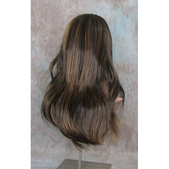 ALICIA | Dark Brown Strawberry Mix Long Wig Layers Skin Part Bangs 