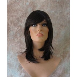 Thema | Dark Brown Auburn Mix Medium Wig Face Frame Layers Bangs | Adora 