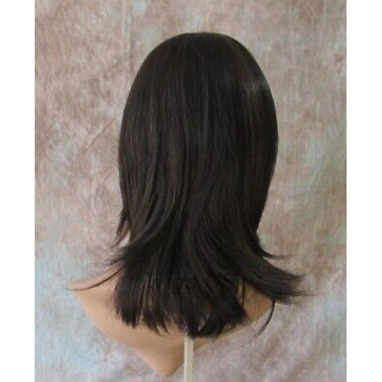 Thema | Dark Brown Auburn Mix Medium Wig Face Frame Layers Bangs | Adora 