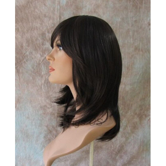 Thema | Dark Brown Auburn Mix Medium Wig Face Frame Layers Bangs | Adora 