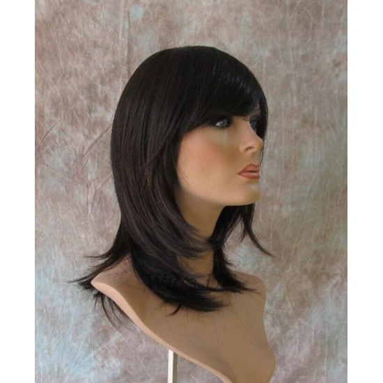 Thema | Dark Brown Auburn Mix Medium Wig Face Frame Layers Bangs | Adora 