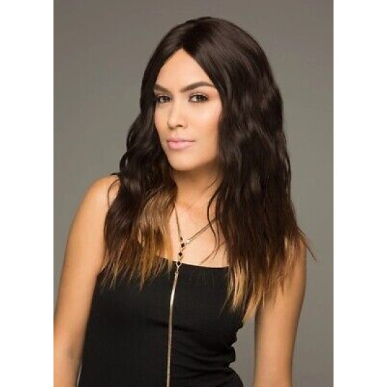 DEMI WAVE | Americano Brown Long Wig Mono Part Waves HEAT OK 
