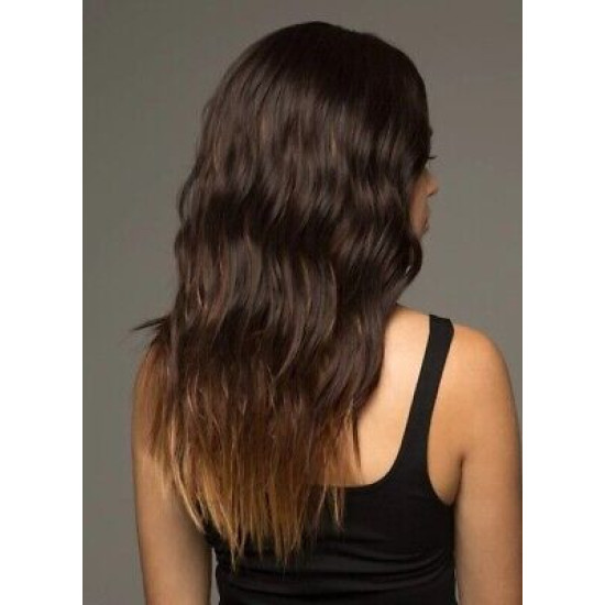 DEMI WAVE | Americano Brown Long Wig Mono Part Waves HEAT OK 