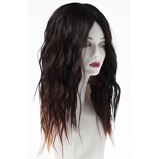 DEMI WAVE | Americano Brown Long Wig Mono Part Waves HEAT OK 