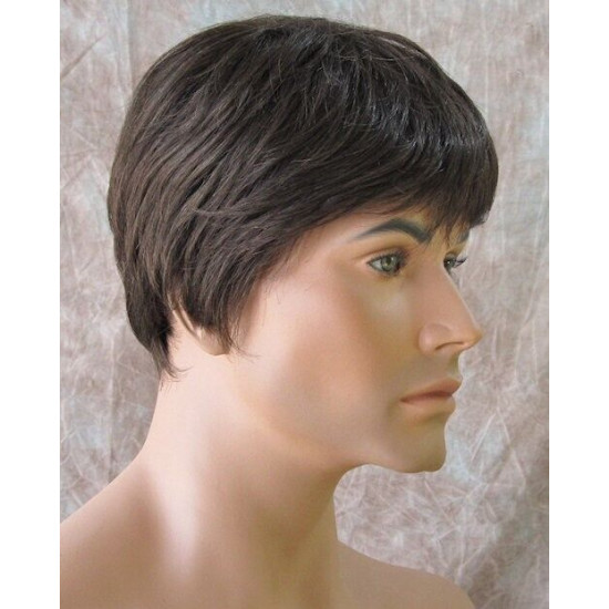Ian | Medium Brown Mens Wig Short Shorter Classic Man Style | Adora