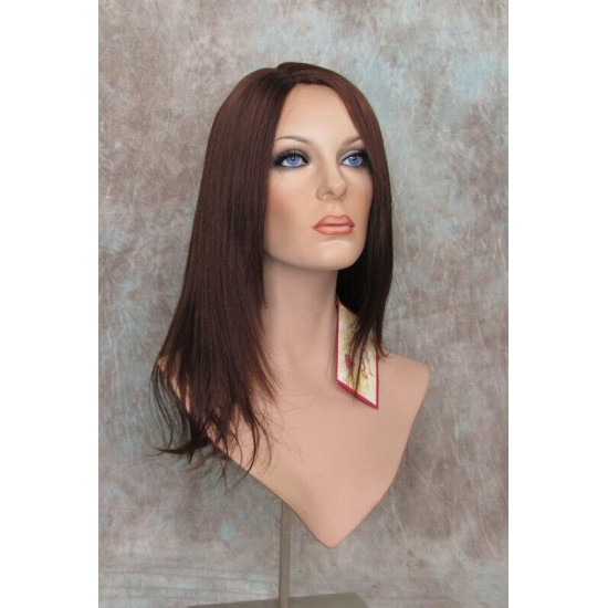 BRITTNEY | Dark Auburn Long Wig Monofilament Side Part Face Frame Long Layers 