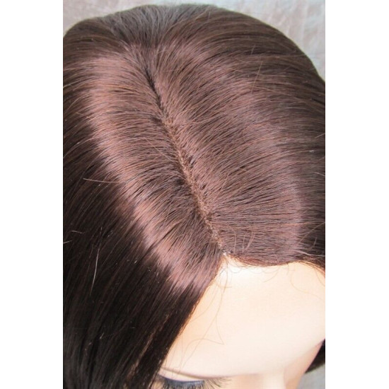 BRITTNEY | Dark Auburn Long Wig Monofilament Side Part Face Frame Long Layers 