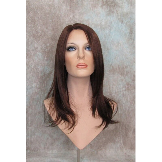BRITTNEY | Dark Auburn Long Wig Monofilament Side Part Face Frame Long Layers 