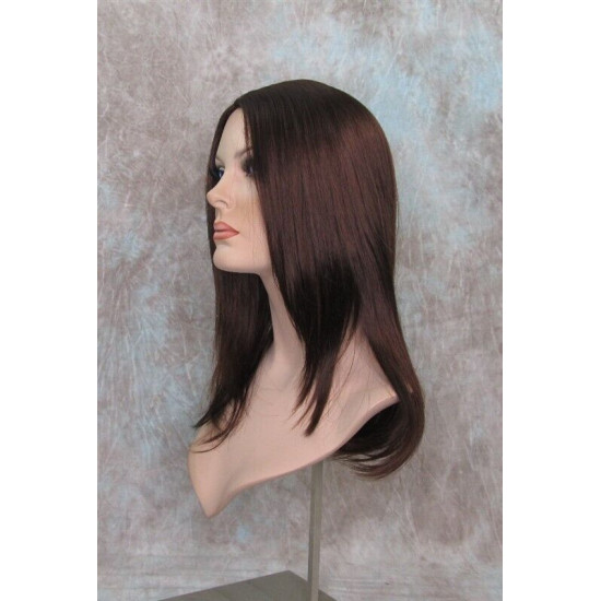 BRITTNEY | Dark Auburn Long Wig Monofilament Side Part Face Frame Long Layers 