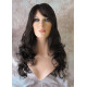 BALLY | Dark Brown Long Wig Loose Curls Skin Side Part Bangs 24" 