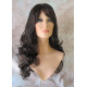 BALLY | Dark Brown Long Wig Loose Curls Skin Side Part Bangs 24" 