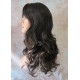 BALLY | Dark Brown Long Wig Loose Curls Skin Side Part Bangs 24" 