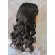 BALLY | Dark Brown Long Wig Loose Curls Skin Side Part Bangs 24" 