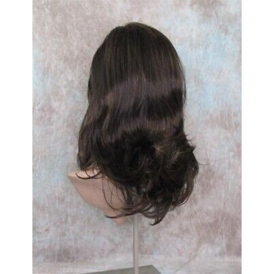 PAULINE | Dark Brown Strawberry Long Wig Long Layered Shag Bangs 