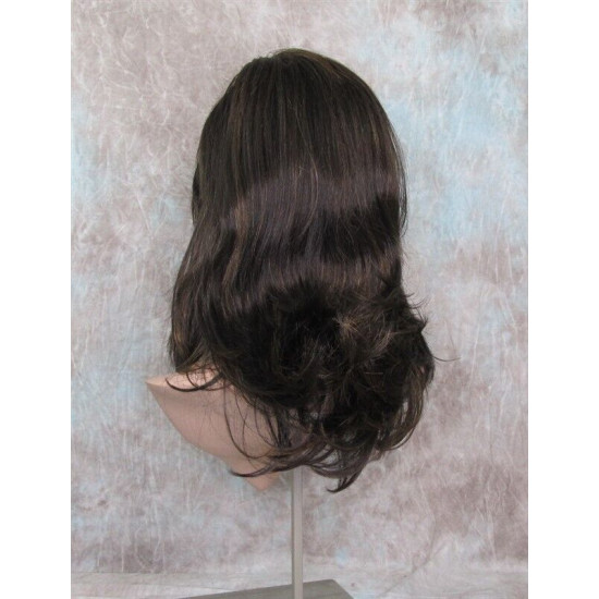 PAULINE | Dark Brown Strawberry Long Wig Long Layered Shag Bangs 