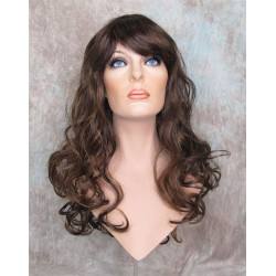 VEGAS | Brown Strawberry Mix Long Wig Bangs Long Curls HEAT OK 