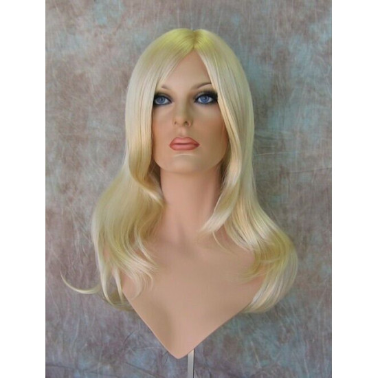 ANGELINA | Light Blonde Monofilament Top Hand-Tied Skin Part Long Wig 