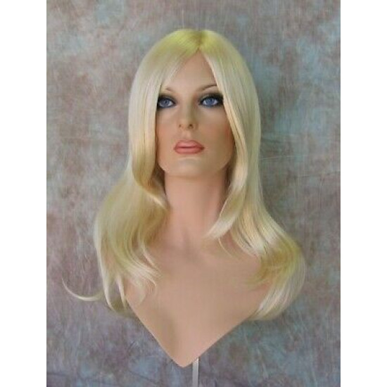 ANGELINA | Light Blonde Monofilament Top Hand-Tied Skin Part Long Wig 