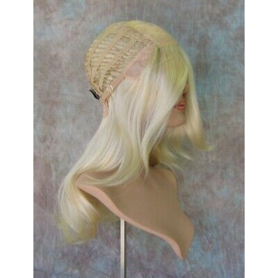 ANGELINA | Light Blonde Monofilament Top Hand-Tied Skin Part Long Wig 