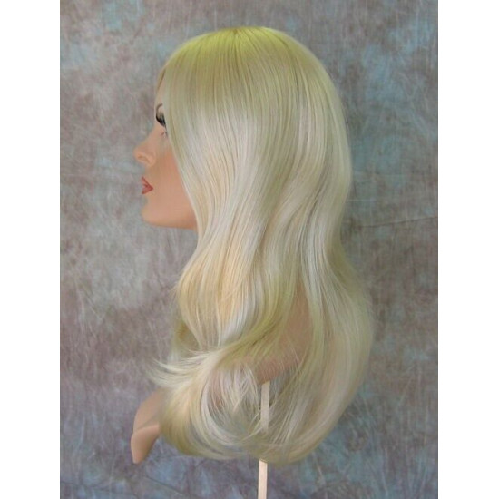 ANGELINA | Light Blonde Monofilament Top Hand-Tied Skin Part Long Wig 