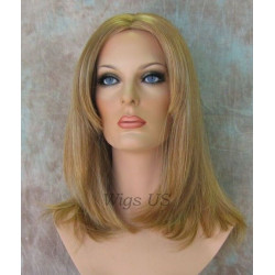 CAMERON | Medium Ash Blonde Mix Medium Wig Face Frame Skin Top Center Part 