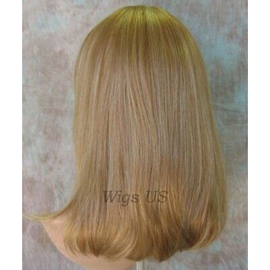 CAMERON | Medium Ash Blonde Mix Medium Wig Face Frame Skin Top Center Part 