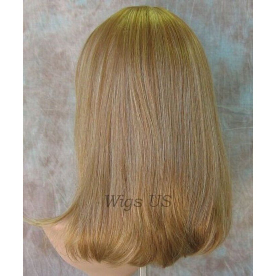 CAMERON | Medium Ash Blonde Mix Medium Wig Face Frame Skin Top Center Part 