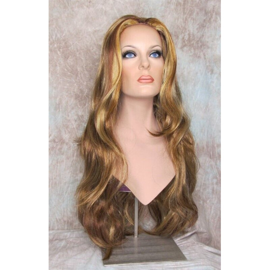 LINDA XL | 3 Tone Auburn Blonde Mix Long Layers Wig Full Skin Top 28" 
