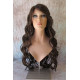 HS KEY WEST | Brown Auburn Wide Curls Side Part Bangs Long Wig HEAT OK