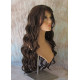 HS KEY WEST | Brown Auburn Wide Curls Side Part Bangs Long Wig HEAT OK