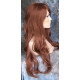 TONYA | Medium Auburn Long Wig Gentle Waves Longer Bangs Skin Part 