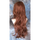 TONYA | Medium Auburn Long Wig Gentle Waves Longer Bangs Skin Part 