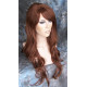 TONYA | Medium Auburn Long Wig Gentle Waves Longer Bangs Skin Part 