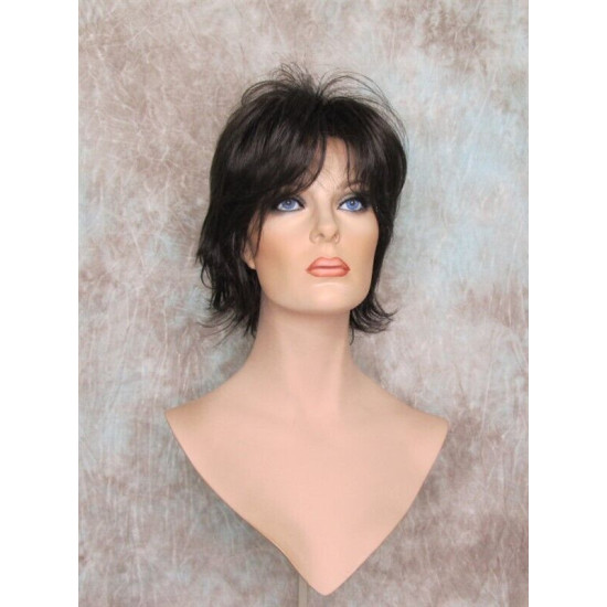 SWANNA | Dark Brown Short Wig Shorter Full Body Layers Bangs 
