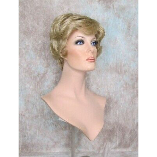AMANDA | Honey Blonde Short Layered Wig Curls Volume 