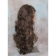 HS SOPRANO | Brown Strawberry Auburn Long Wig HEAT OK Curl Skin Part Side Bangs 