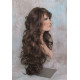 HS SOPRANO | Brown Strawberry Auburn Long Wig HEAT OK Curl Skin Part Side Bangs 