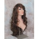 HS SOPRANO | Brown Strawberry Auburn Long Wig HEAT OK Curl Skin Part Side Bangs 