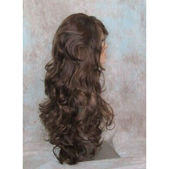 HS SOPRANO | Brown Strawberry Auburn Long Wig HEAT OK Curl Skin Part Side Bangs 