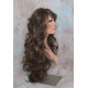 HS SOPRANO | Brown Strawberry Auburn Long Wig HEAT OK Curl Skin Part Side Bangs 