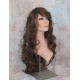 HS SOPRANO | Brown Strawberry Auburn Long Wig HEAT OK Curl Skin Part Side Bangs 