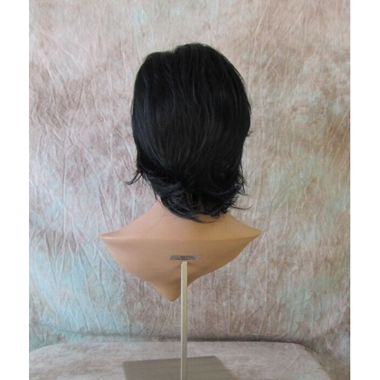 DEIDRE | Jet Black Medium Wig Shag Long Bangs Flicked Back Ends