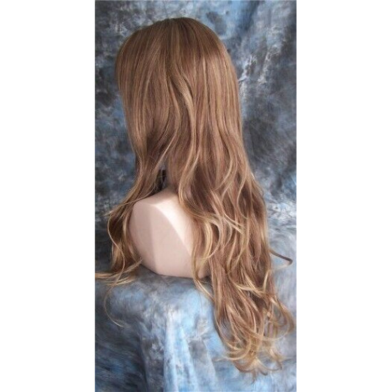 TONYA | Auburn Golden Blonde Tips Long Wig Gentle Loose Waves Bangs Part 