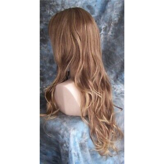TONYA | Auburn Golden Blonde Tips Long Wig Gentle Loose Waves Bangs Part 