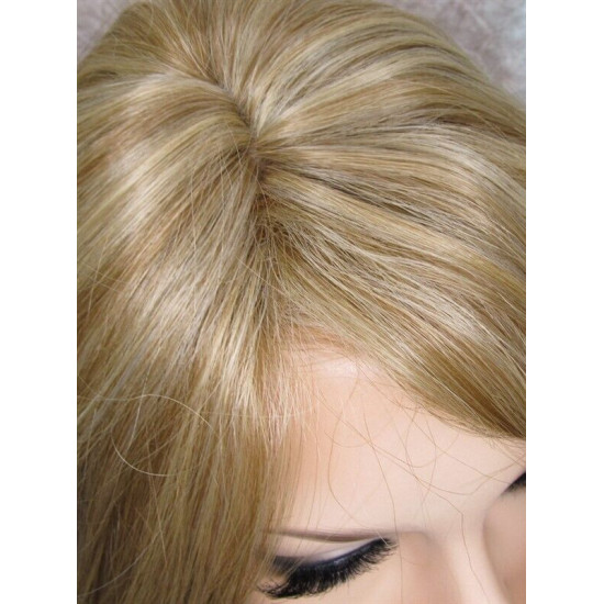 GABBY | Medium Blonde Mix Long Wig Long Barrel Curls Skin Part HEAT OK