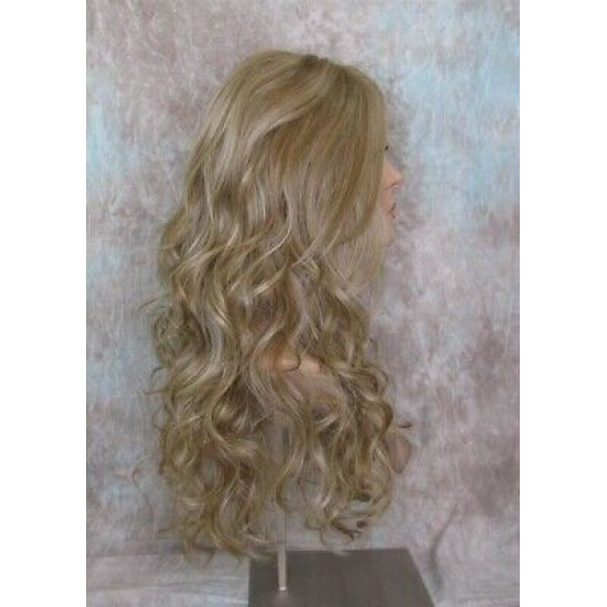 GABBY | Medium Blonde Mix Long Wig Long Barrel Curls Skin Part HEAT OK