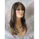 ALICIA | Med Dark Brown Strawberry Mix Long Wig Layers Skin Part Full Bangs 